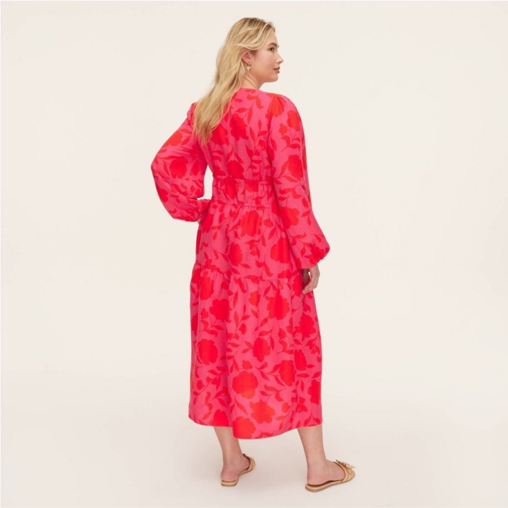 XS, S, M - Kate spade x target women’s classic rose linen Maxi Dress - Picture 5 of 13